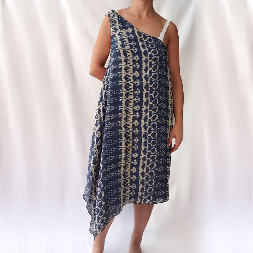 Ralph Lauren blue and cream resort dress, size 4